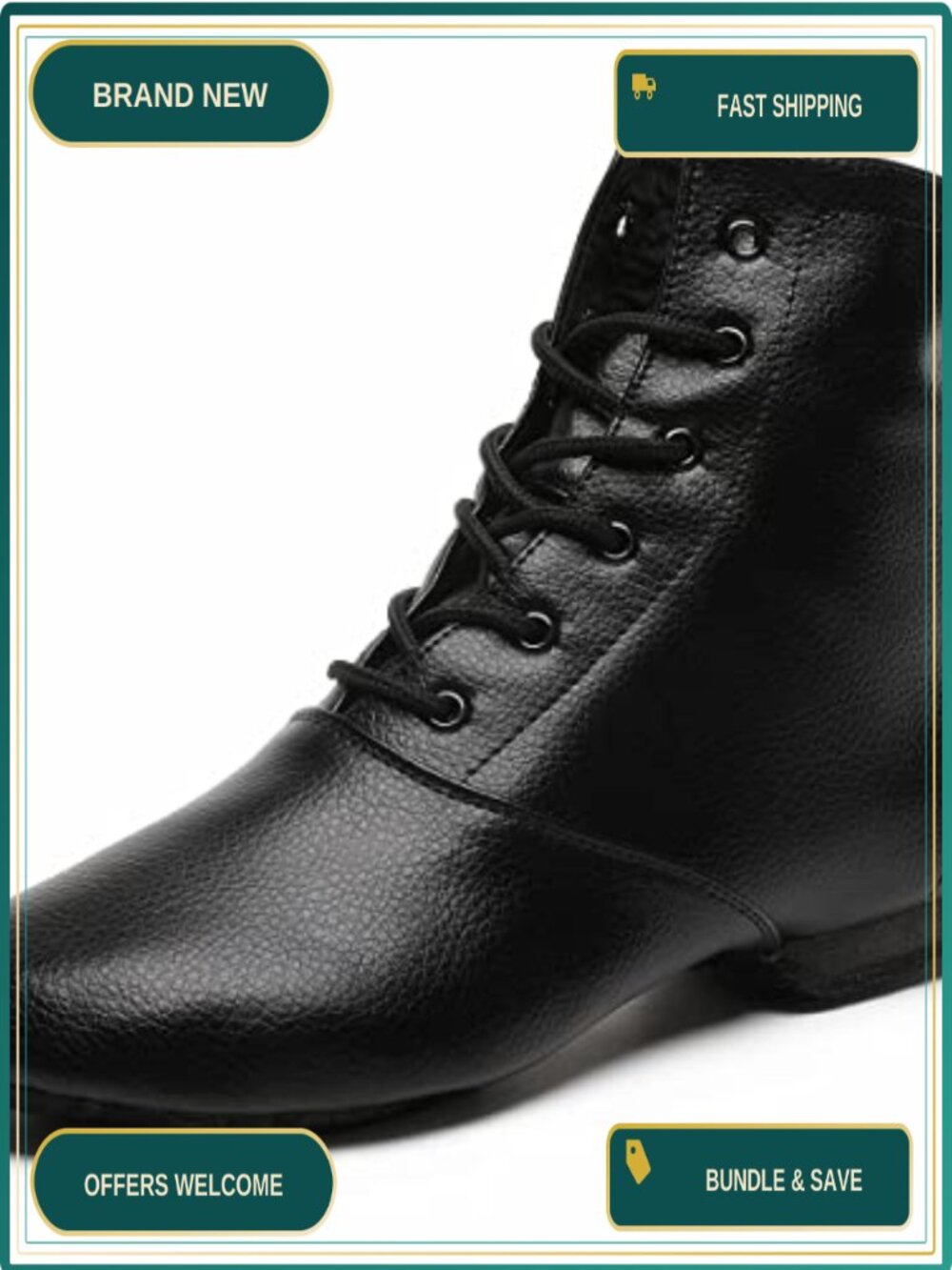Lace Up Jazz Shoes Dance Boots Women Ankle-High Suede Leather Sole